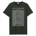 Charcoal - Front - Amplified Unisex Adult Unknown Pleasures Joy Division T-Shirt