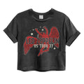 Charcoal - Front - Amplified Womens-Ladies Icarus Led Zeppelin Crop Top