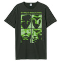 Charcoal - Front - Amplified Unisex Adult Warped Faces Type O Negative T-Shirt