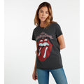 Charcoal - Back - Amplified Womens-Ladies Vintage Tongue The Rolling Stones T-Shirt