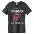 Charcoal - Front - Amplified Unisex Adult US Tour 78 The Rolling Stones T-Shirt