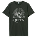 Charcoal - Front - Amplified Unisex Adult Line Art Crest Queen T-Shirt