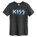 Charcoal - Front - Amplified Unisex Adult Kiss Metal Logo T-Shirt