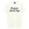 Vintage White - Front - Amplified Unisex Adult Queens Of The Stone Age Logo T-Shirt