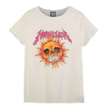 Vintage White - Front - Amplified Womens-Ladies Neon Sun Metallica T-Shirt