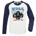 Vintage White-Navy - Front - Kiss Unisex Adult Alive In ´77 Long-Sleeved T-Shirt