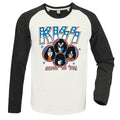 Vintage White-Charcoal - Front - Kiss Unisex Adult Alive In ´77 Long-Sleeved T-Shirt