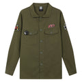 Khaki Green - Front - Amplified Mens Slayer Military Overshirt