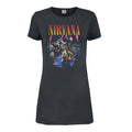 Charcoal - Front - Amplified Womens-Ladies Live In New York Nirvana T-Shirt Dress