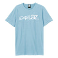 Strange Blue - Front - Amplified Unisex Adult Logo Gorillaz T-Shirt