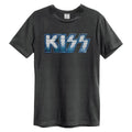 Charcoal - Front - Amplified Unisex Adult Distressed Kiss T-Shirt