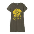 Charcoal - Front - Amplified Womens-Ladies Line Art Crest Queen T-Shirt Dress