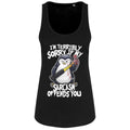 Black - Front - Psycho Penguin Ladies-Womens Sarcasm Floaty Tank