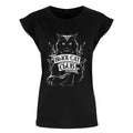 Black - Front - Grindstore Womens-Ladies Black Cat Club Premium T Shirt