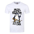 White - Front - Psycho Penguin Mens High Five T-Shirt