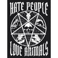 Black-White - Side - Grindstore Womens-Ladies Hate People Love Animals T-Shirt