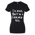 Black-White - Front - Grindstore Womens-Ladies Im Emo But In A Gerard Way T-Shirt