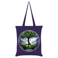 Purple-Green - Front - Grindstore Spiritual Tree Of Life Tote Bag