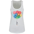 White - Front - Grindstore Womens-Ladies Penguin & Balloons Vest Top