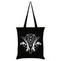 Black - Front - Grindstore Goat Skull Pentagram Tote Bag