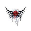 White-Red-Black - Side - Grindstore Mens Pierced Rose Hoodie