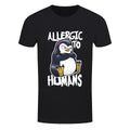 Black-White - Front - Psycho Penguin Mens Allergic To Humans T-Shirt