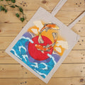 Cream-Blue-Orange - Back - Grindstore Koi Tote Bag