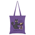 Violet - Front - Spooky Cat Reading Grimoire Tote Bag