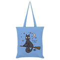 Sky Blue - Front - Spooky Cat Going For A Ride Tote Bag