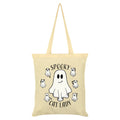 Cream - Front - Grindstore Spooky Cat Lady Ghost Tote Bag