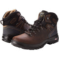 Brown - Close up - Grisport Childrens-Kids Pennine Waxy Leather Walking Boots