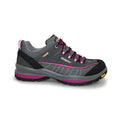 Grey-Pink - Back - Grisport Womens-Ladies Nova Suede Walking Shoes