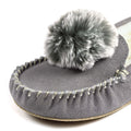 Grey - Lifestyle - Lazy Dogz Womens-Ladies Bessie Suede Slippers