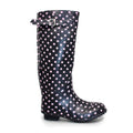 Blue - Back - Lunar Womens-Ladies Spotted Rubber Wellington Boots