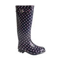 Blue - Front - Lunar Womens-Ladies Spotted Rubber Wellington Boots