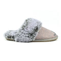 Pink-Grey - Back - Lazy Dogz Womens-Ladies Slippers