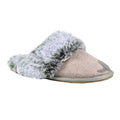 Pink-Grey - Front - Lazy Dogz Womens-Ladies Slippers