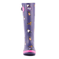 Blue - Close up - Lazy Dogz Womens-Ladies Harper Dog Print Wellington Boots