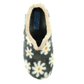 Grey - Back - Lunar Womens-Ladies Daisy Slippers