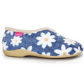 Blue - Back - Lunar Womens-Ladies Daisy Slippers