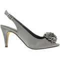 Dark Grey - Back - Lunar Womens-Ladies Sabrina Corsage Court Shoes