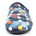 Navy - Close up - Lunar Womens-Ladies Crackle Slippers