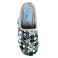 Grey - Back - Lunar Womens-Ladies Crackle Slippers