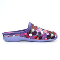 Purple - Back - Lunar Womens-Ladies Crackle Slippers