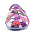 Purple - Close up - Lunar Womens-Ladies Crackle Slippers