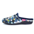 Navy - Side - Lunar Womens-Ladies Crackle Slippers