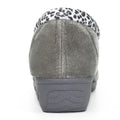 Grey - Back - Lunar Womens-Ladies Paloma Leopard Print Slippers