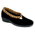 Black - Front - Lunar Womens-Ladies Paloma Leopard Print Slippers