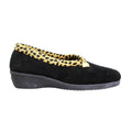 Black - Back - Lunar Womens-Ladies Paloma Leopard Print Slippers