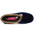 Navy - Lifestyle - Lunar Womens-Ladies Paloma Leopard Print Slippers